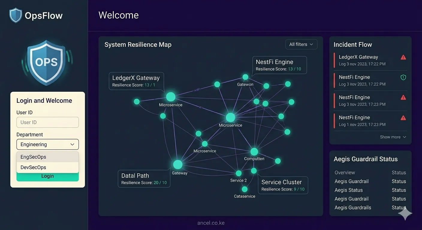 OpsFlow - Incident & Operations Management Platform Architecture Diagram - Hero Preview by Ancel Ajanga.