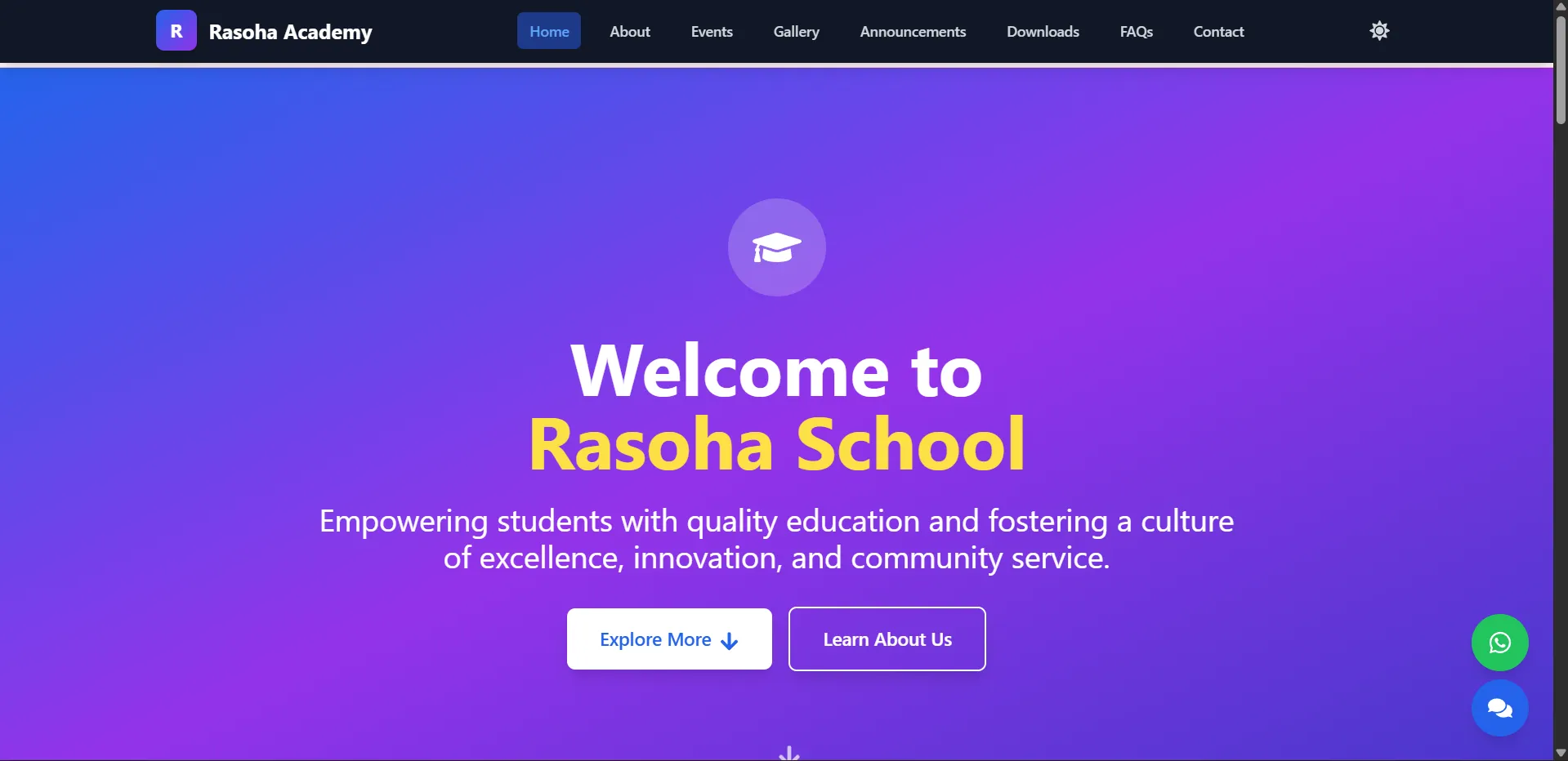 Rasoha Academy - School Website