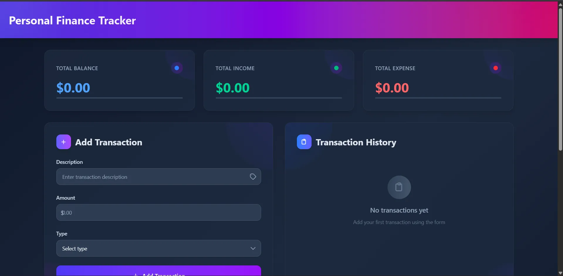 Finance Tracker - Personal Income & Expense Management - Software application by Ancel Ajanga